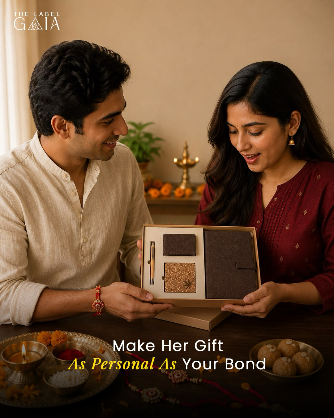 The Label Gaia festive gifting ad for Rakhi