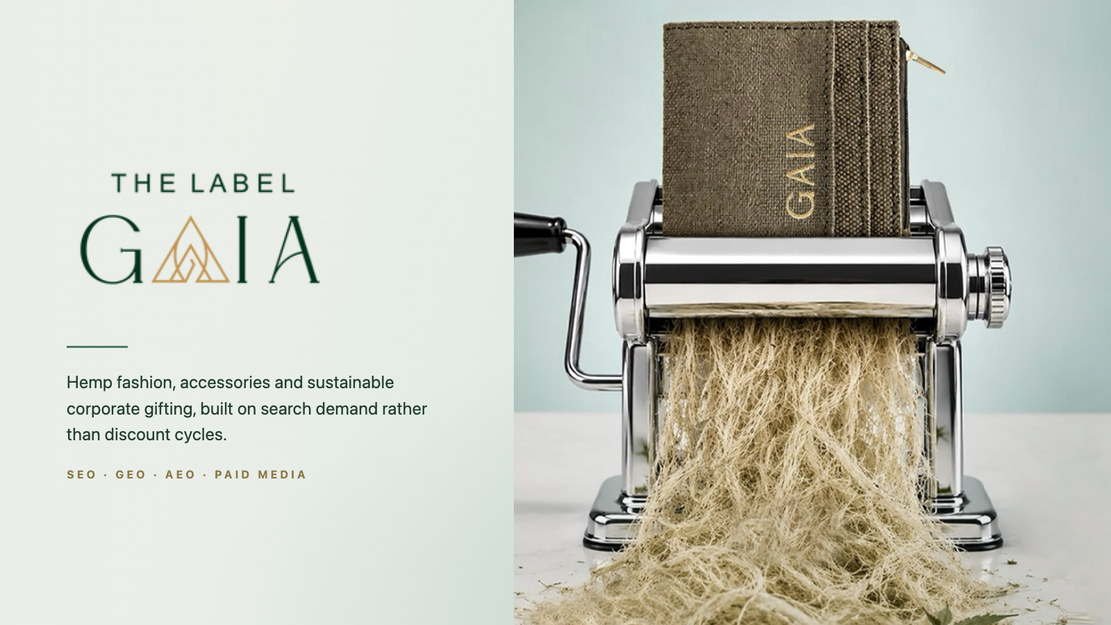 The Label Gaia, hemp fashion and sustainable corporate gifting brand