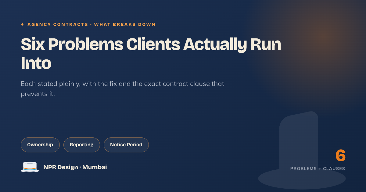 Six problems clients have with performance marketing agencies and the contract clause that fixes each