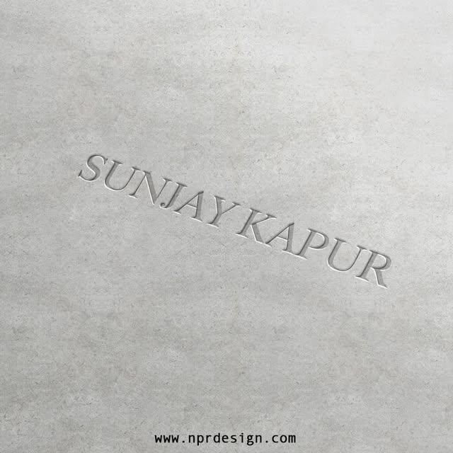 Sunjay Kapur wordmark designed by NPR Design, embossed on paper