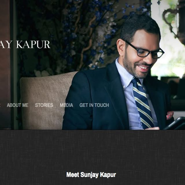 Sunjay Kapur personal website homepage designed by NPR Design