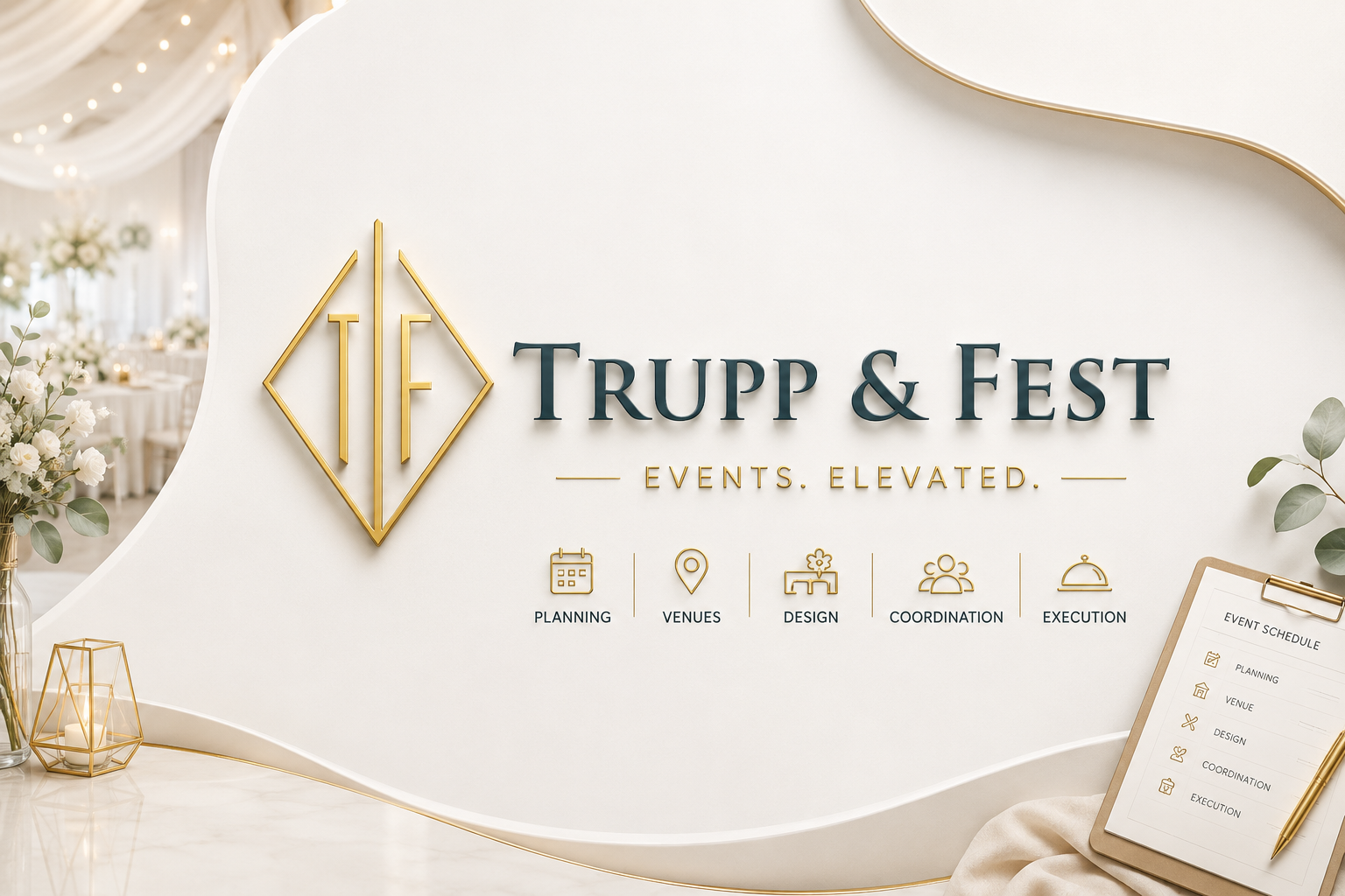 Trupp & Fest, events elevated, planning, venues, design, coordination and execution